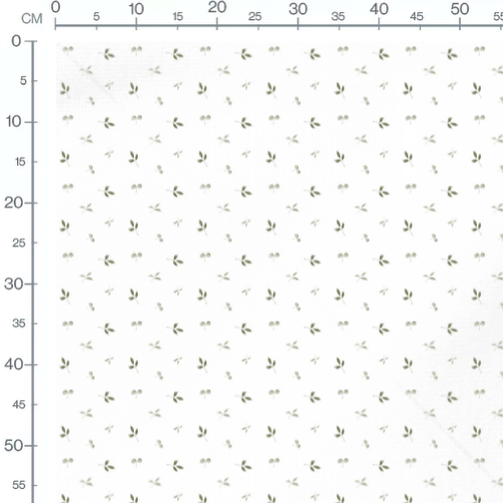 Tissu - Petites feuilles et baies