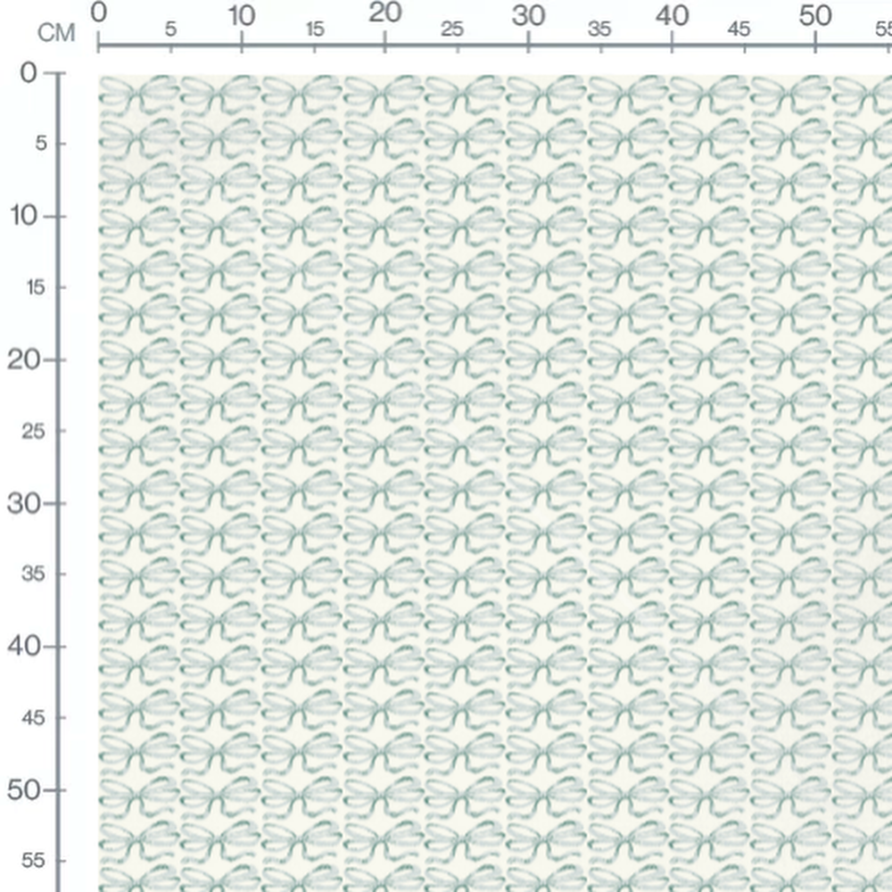 Tissu - Nœuds verts sur fond clair