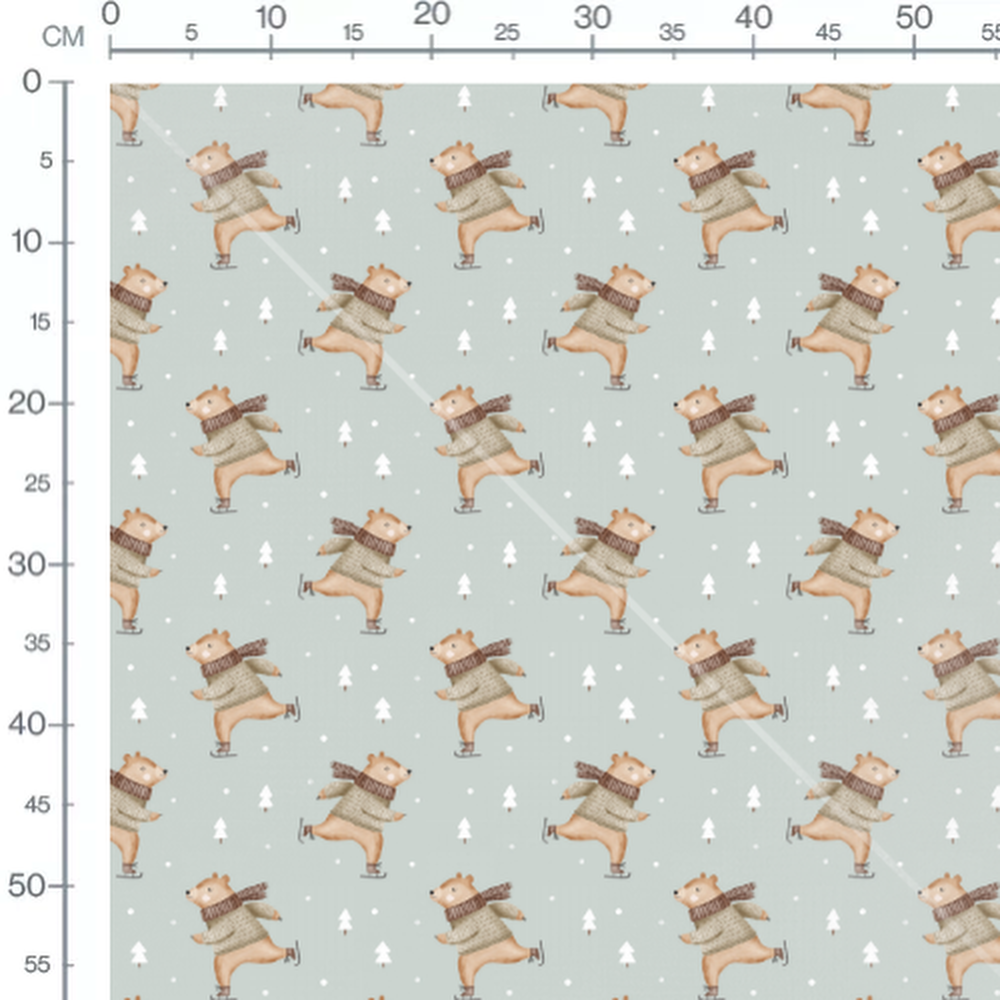 Tissu - Ours patinant sur glace