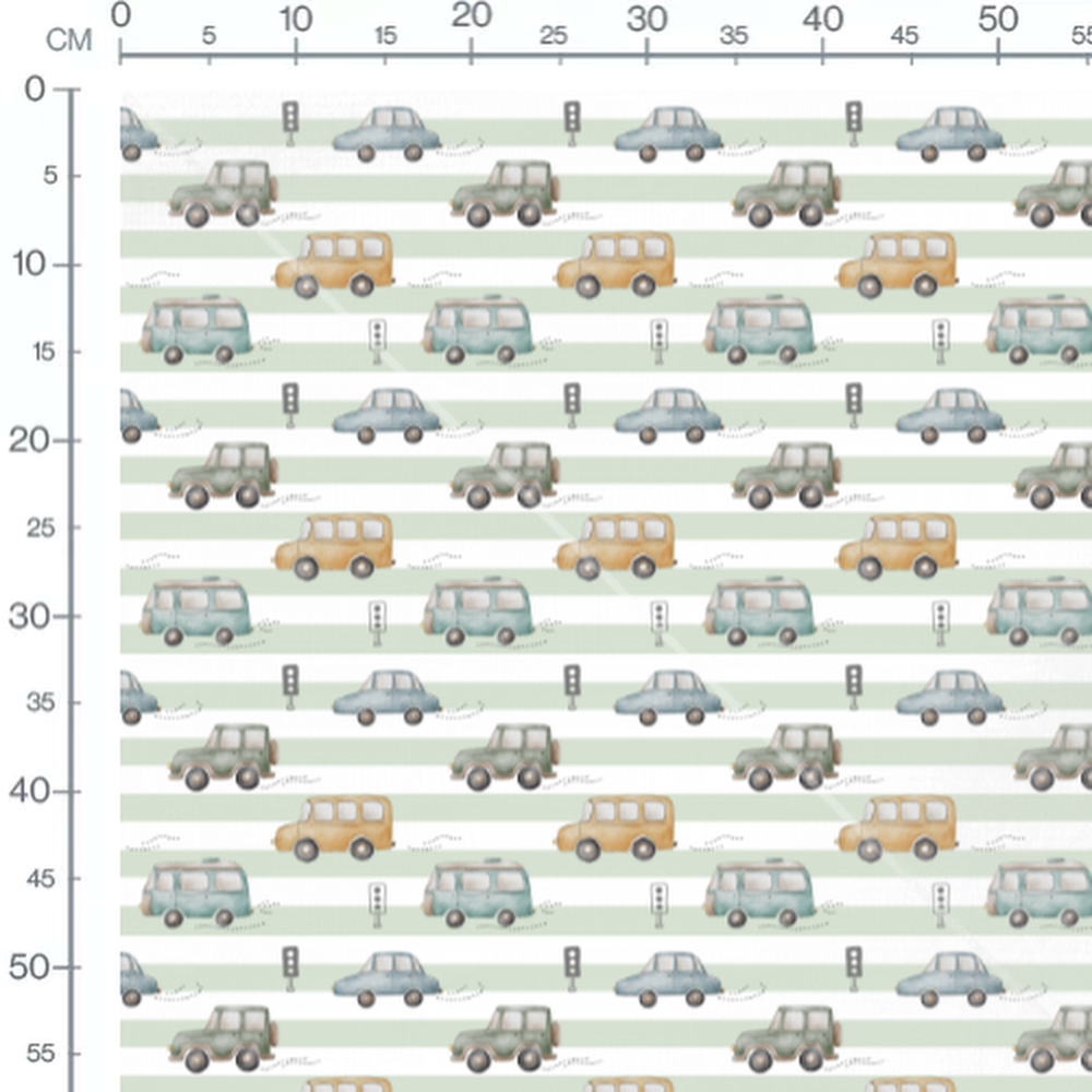 Tissu - Voitures et feux tricolores