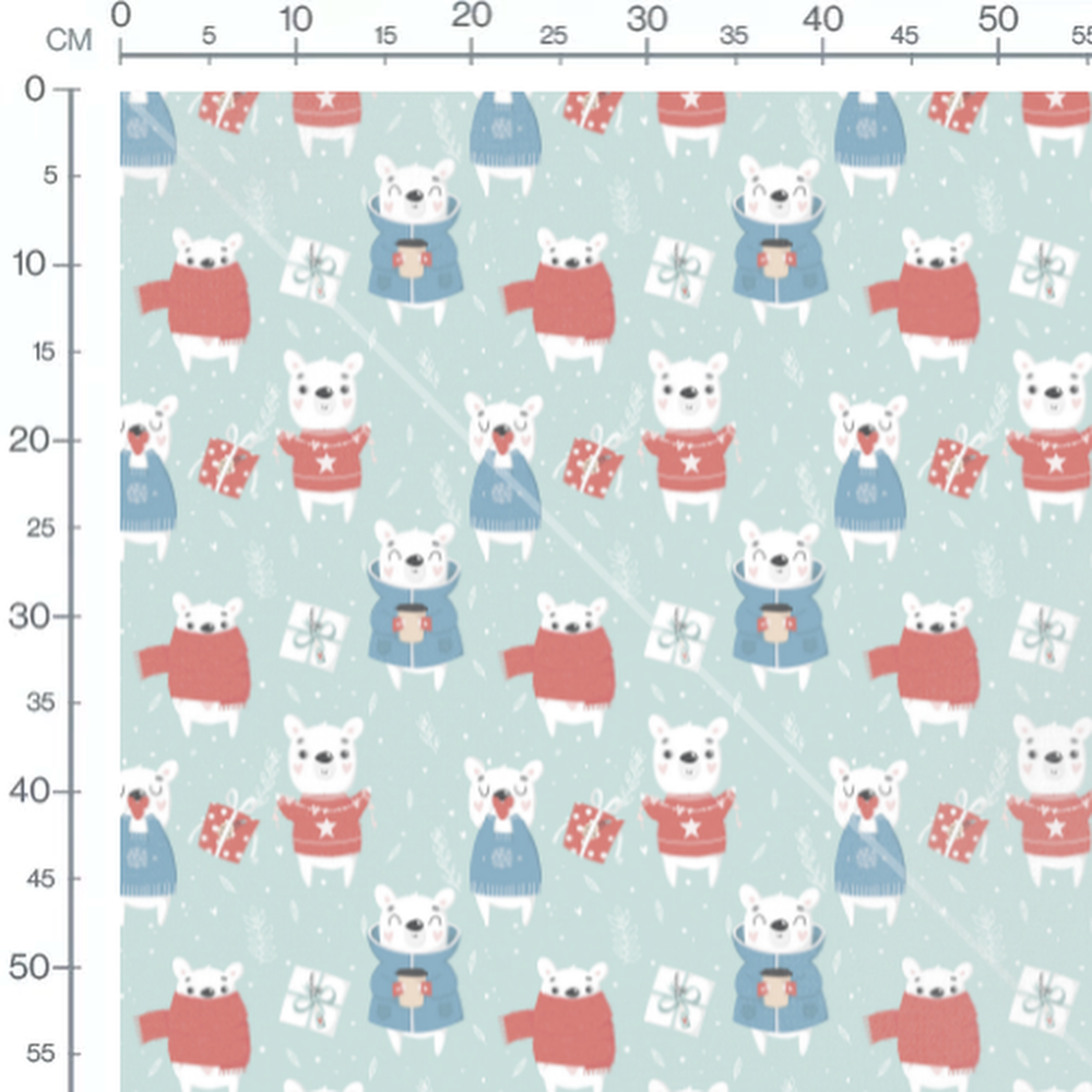 Tissu - Ours polaires en pulls
