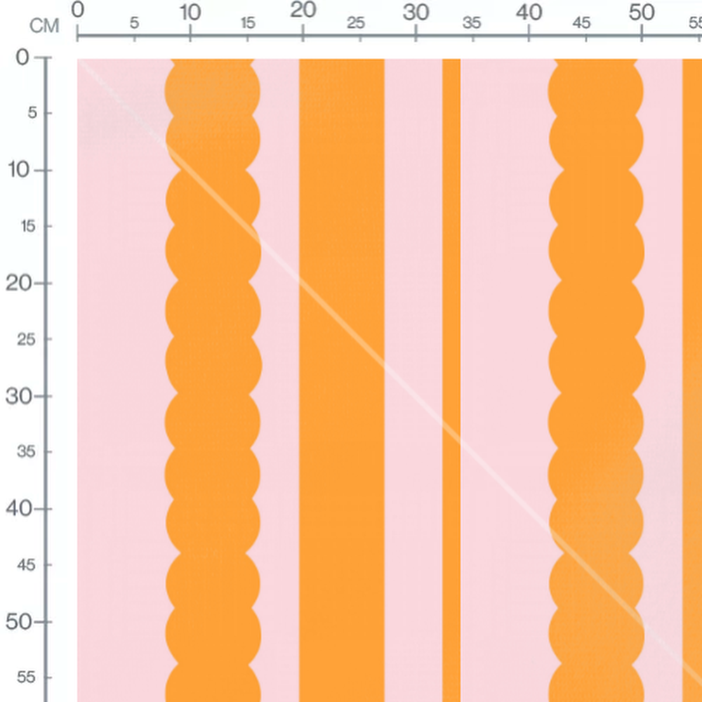 Tissu - Rayures et formes oranges
