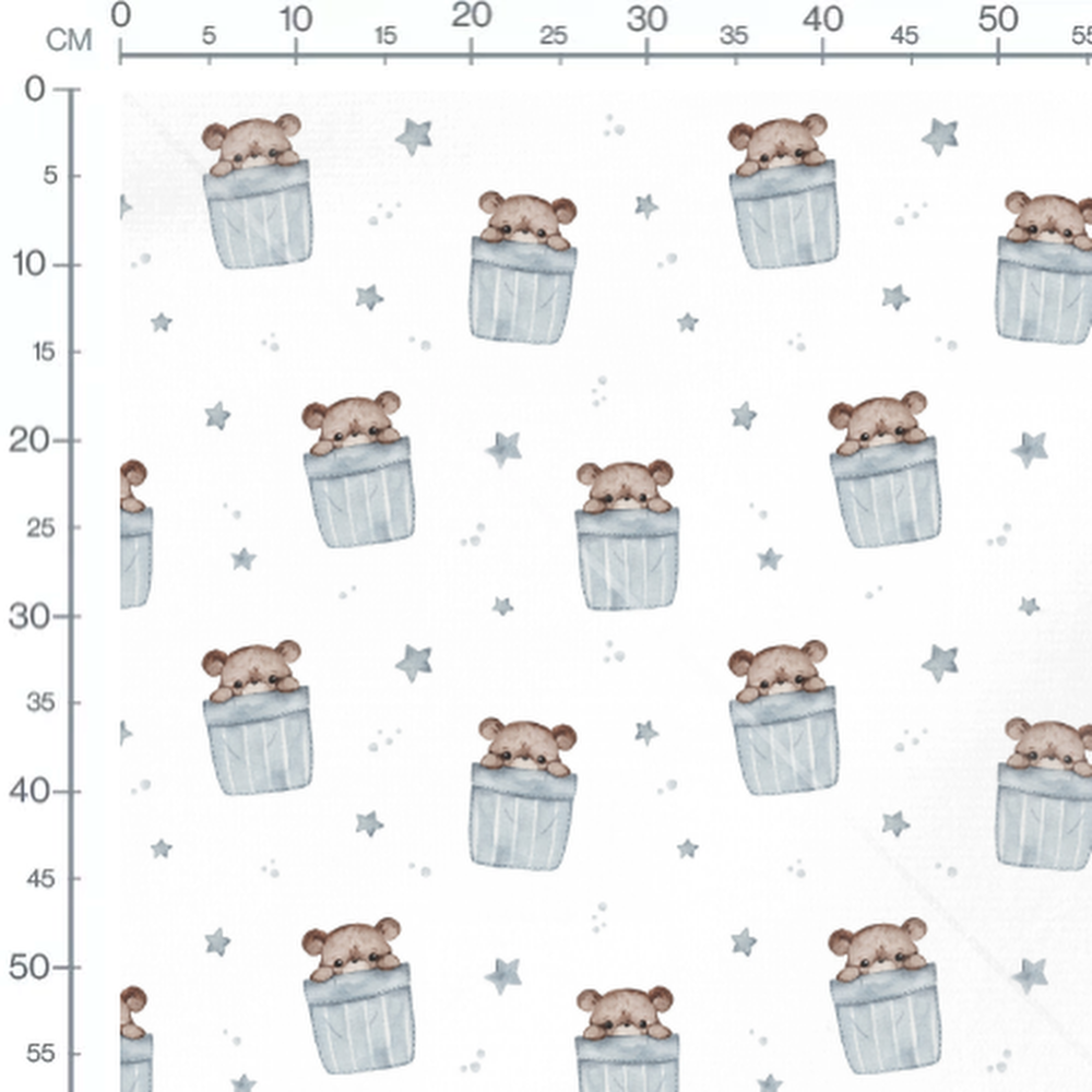 Tissu - Oursons dans des paniers