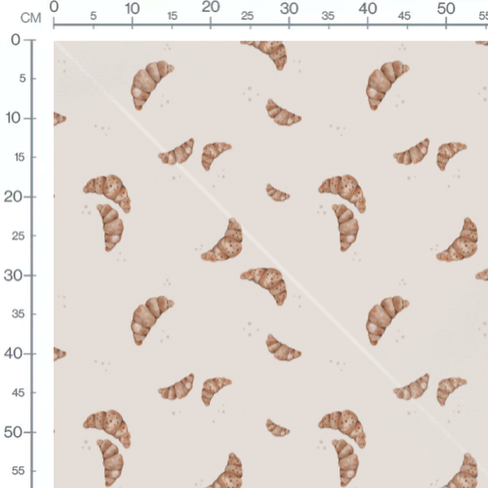 Tissu - Croissants bruns et taches grises