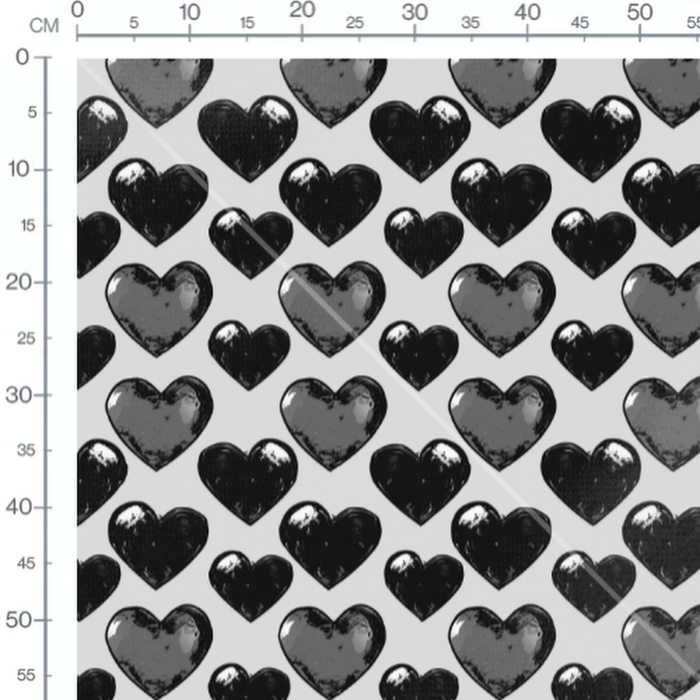 Tissu - Tissu Coeur Ombre Gris