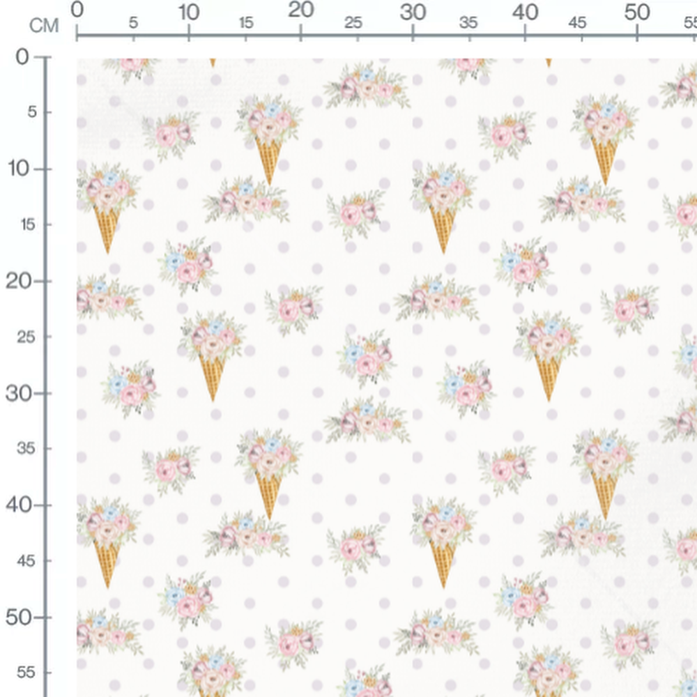 Tissu - Bouquets floraux en cornets