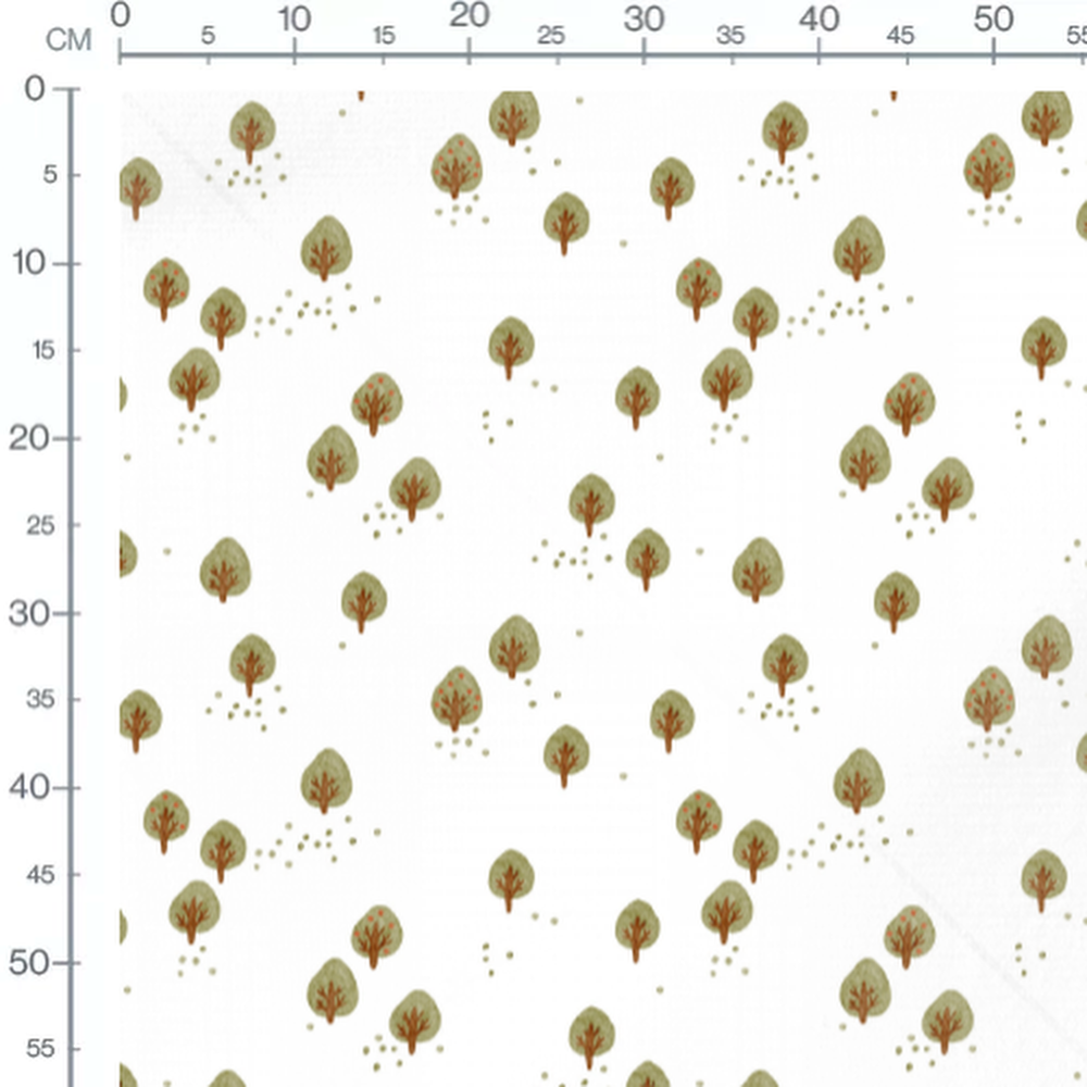 Tissu - Petits arbres verts