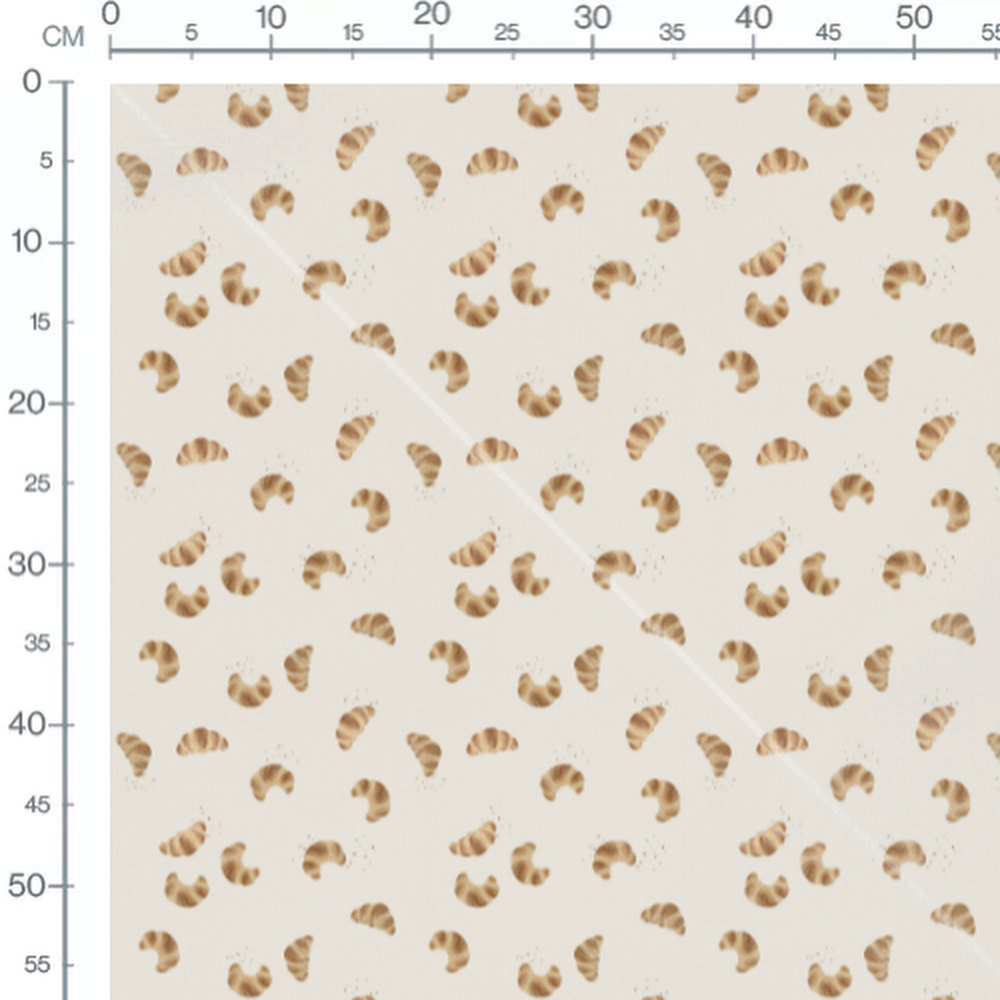 Tissu - Croissants dorés et miettes 2