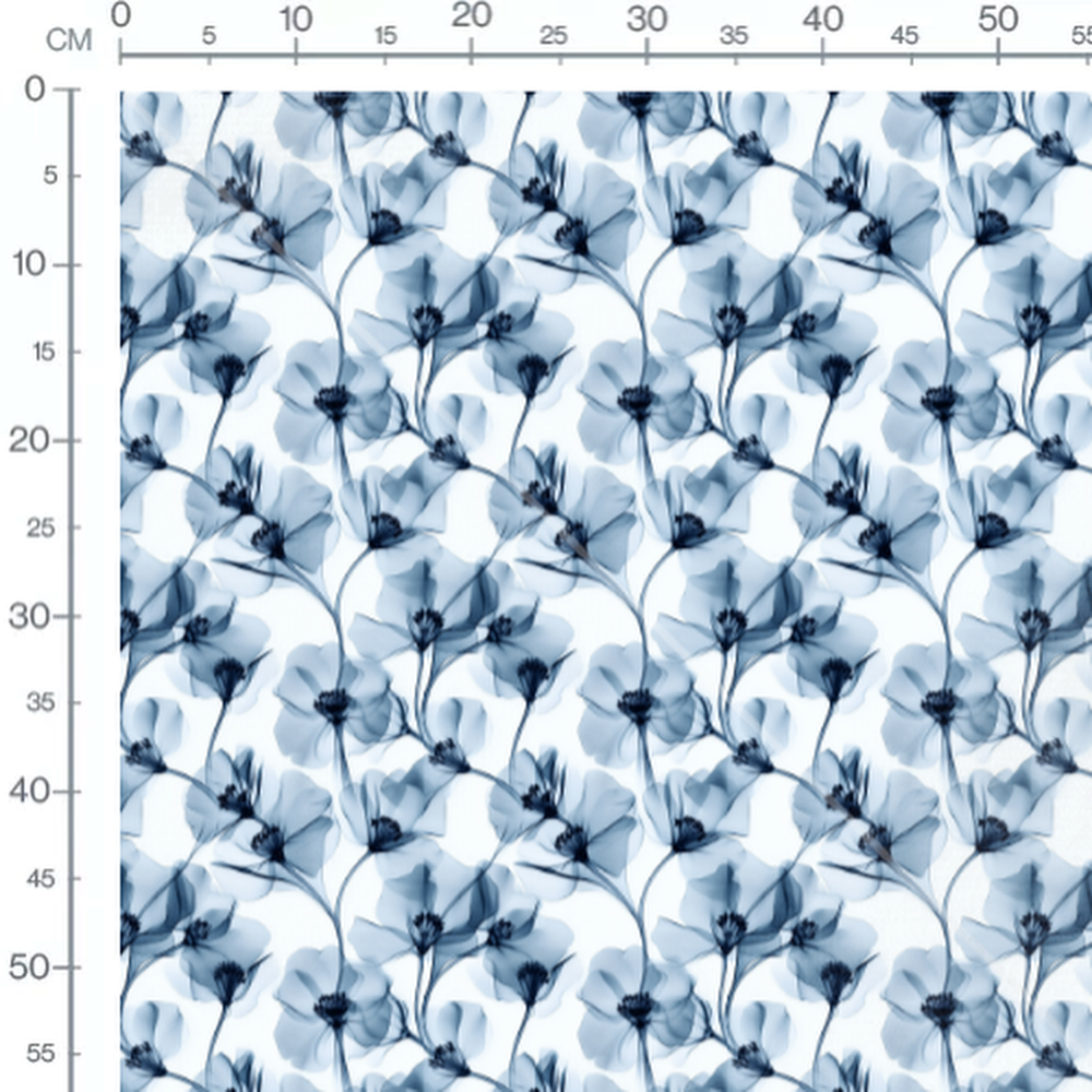 Tissu - Tissu Fleur Xray Bleu Nuit