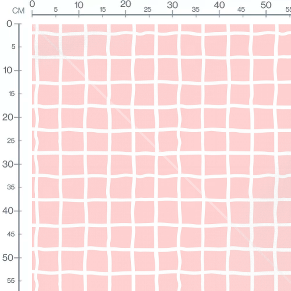 Tissu - Carreaux blancs sur rose
