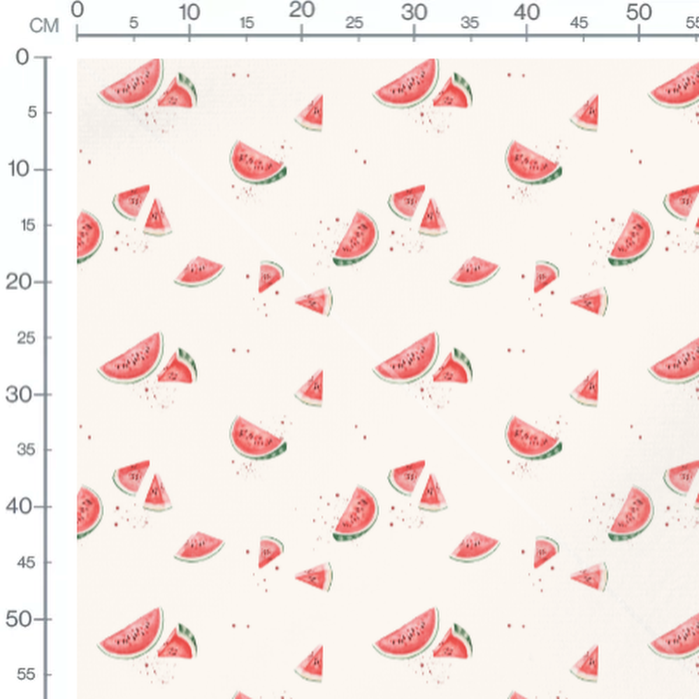 Tissu - Pastèques éclaboussées sur blanc