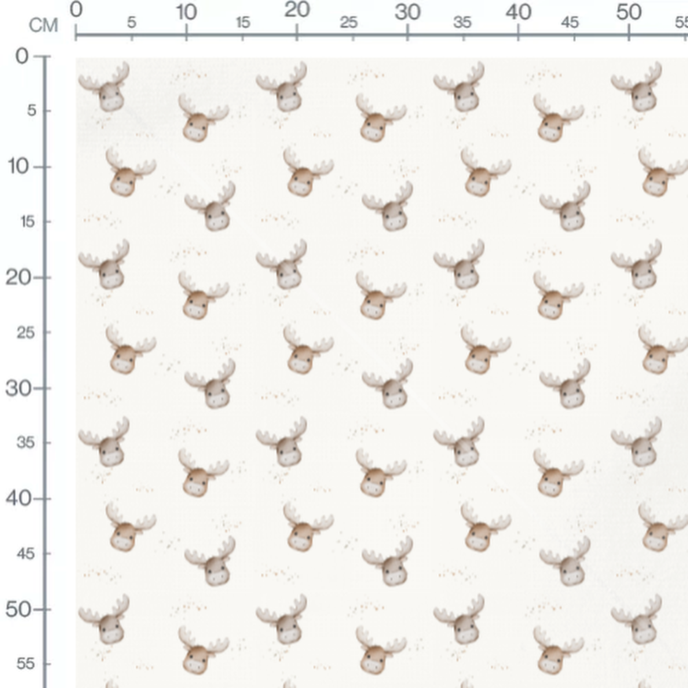 Tissu - Têtes de cerfs mignonnes