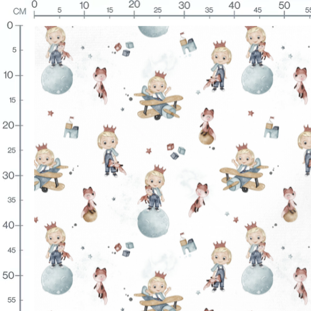 Tissu - Enfants et renards pastel