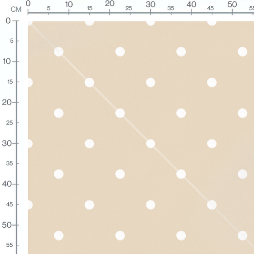 Tissu - Pois blancs sur beige simple 2