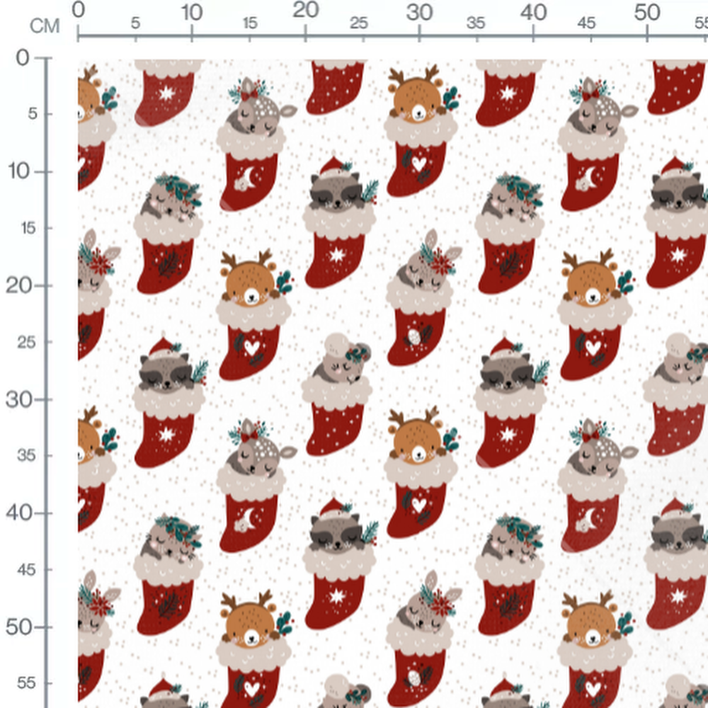 Tissu - Animaux festifs en chaussettes