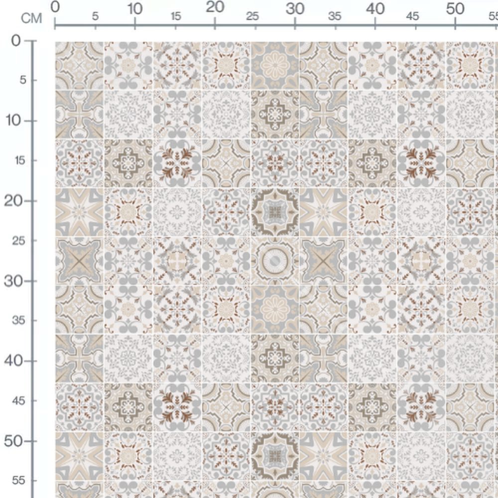 Tissu - Carreaux élégants beige et gris