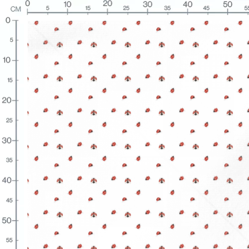 Tissu - Coccinelles rouges sur blanc