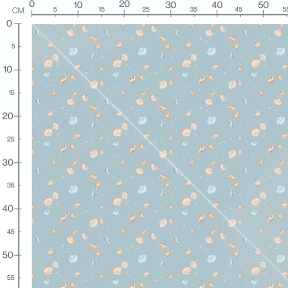 Tissu - Coquillages et étoiles de mer