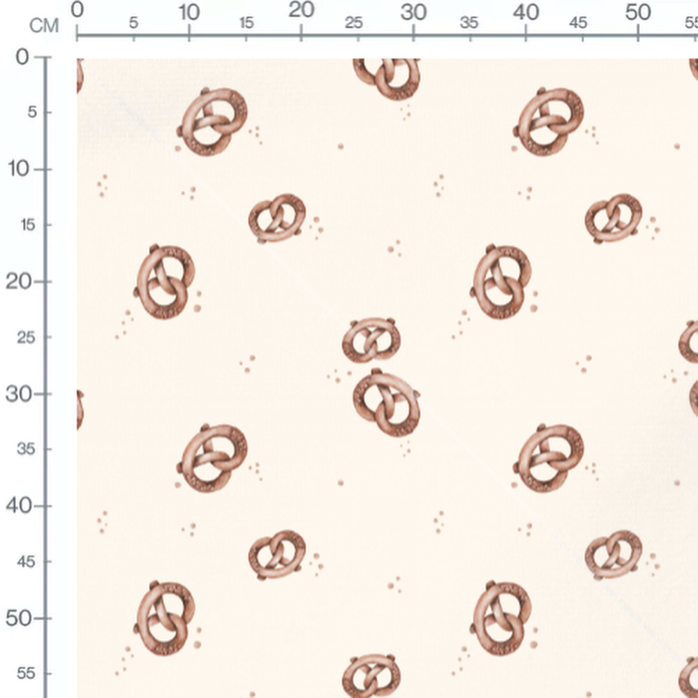 Tissu - Bretzels et taches brunes