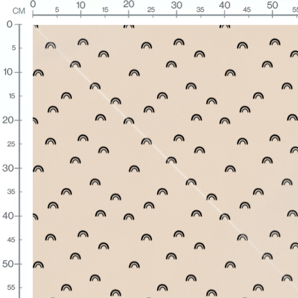 Tissu - Arcs noirs sur beige