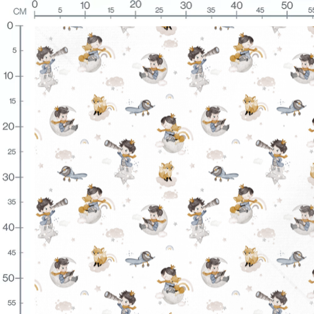 Tissu - Enfants et renards astronotes