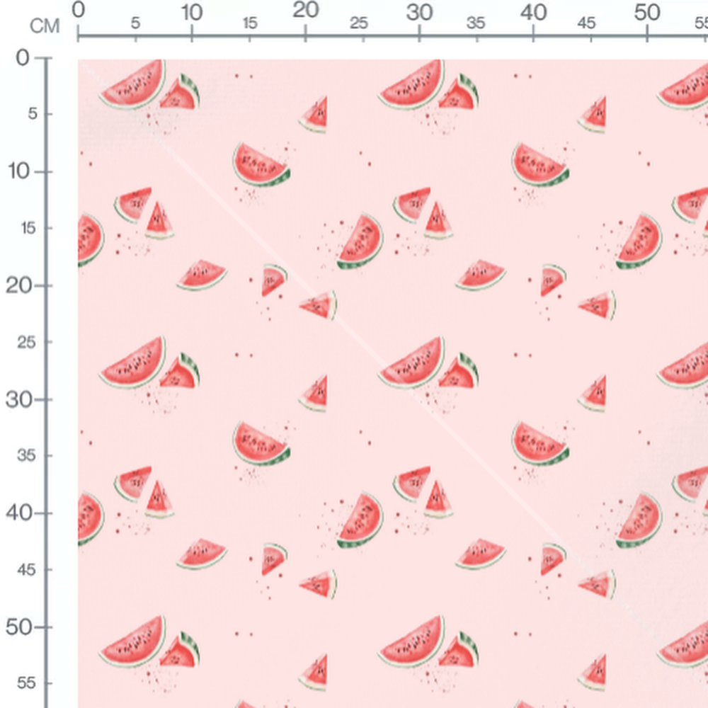 Tissu - Tranches de pastèques aquarelle
