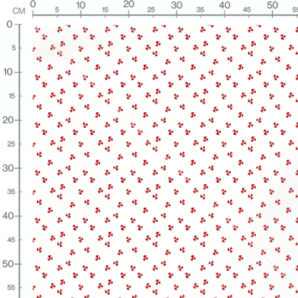 Tissu - Bonbons colorés sur fond blanc