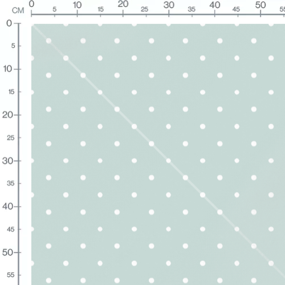 Tissu - Pois blancs sur vert clair