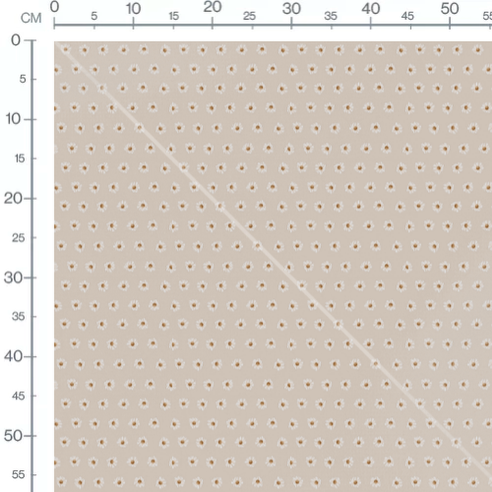 Tissu - Marguerites blanches et jaunes 3
