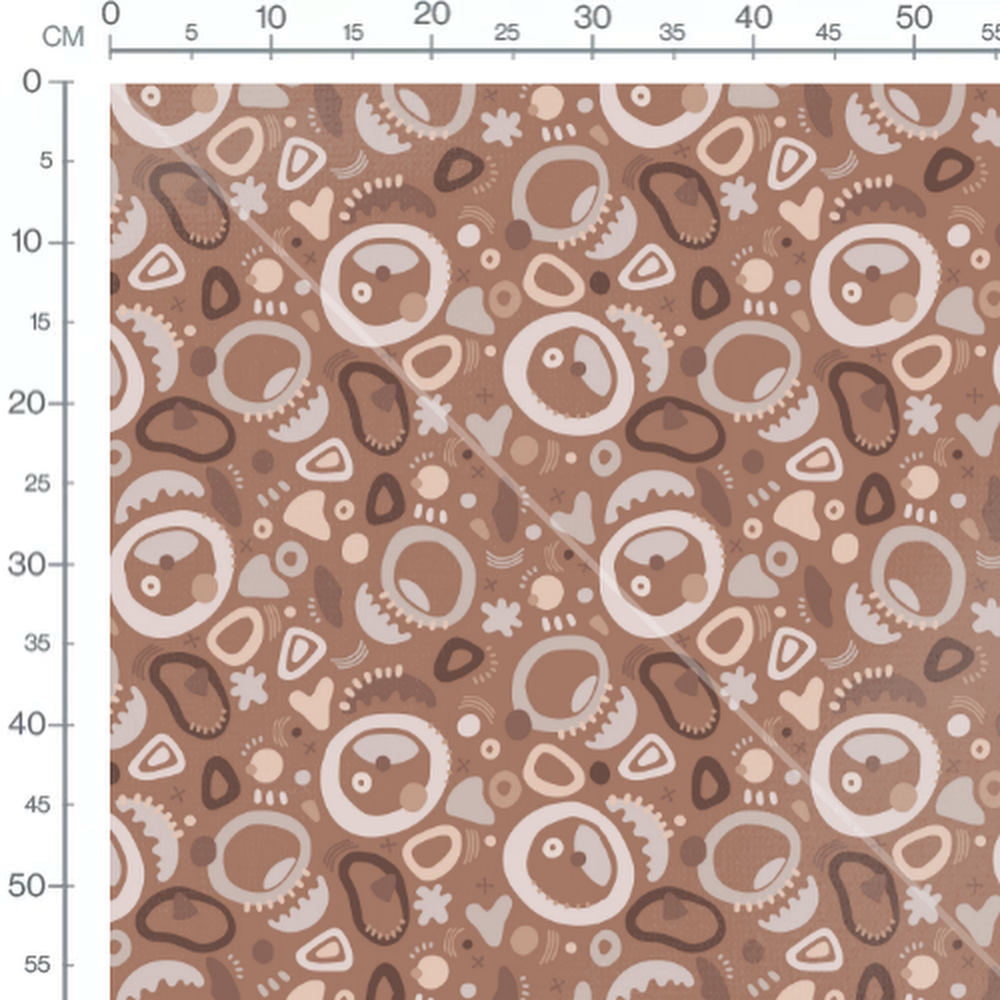Tissu - Formes géométriques marron 2