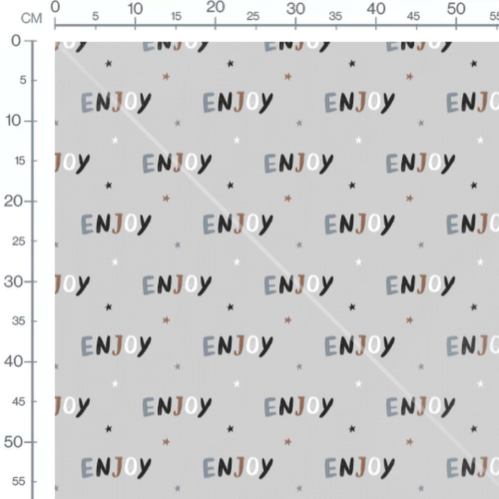Tissu - Motifs Enjoy multicolores
