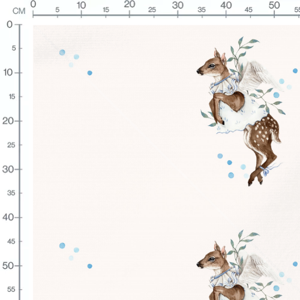 Tissu - Faon ailé et feuillage