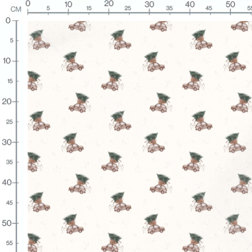 Tissu - Voitures sapin de Noël