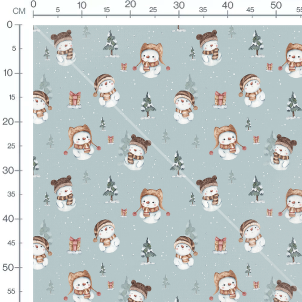 Tissu - Bonhommes neige et cadeaux 2