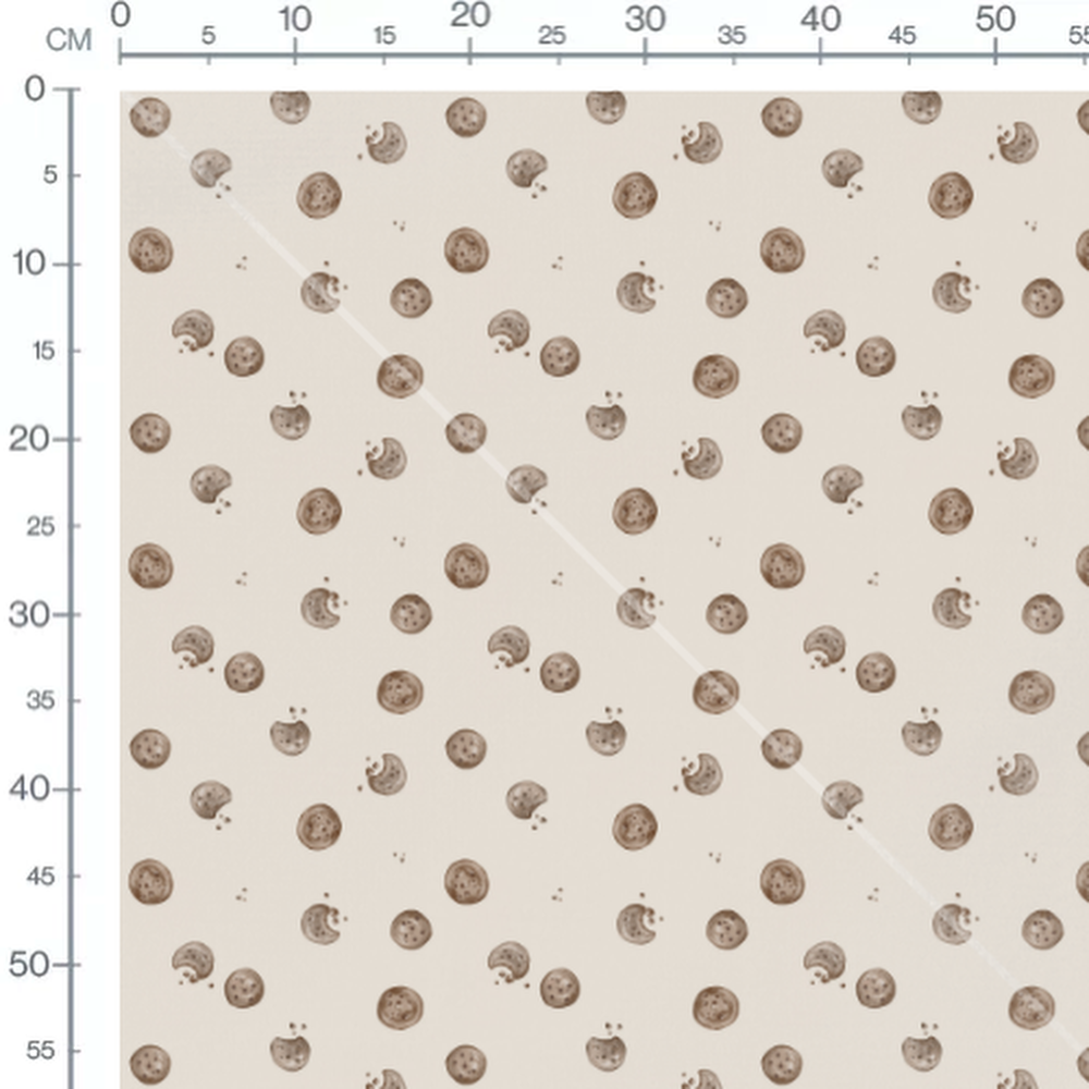 Tissu - Biscuits croqués fond beige