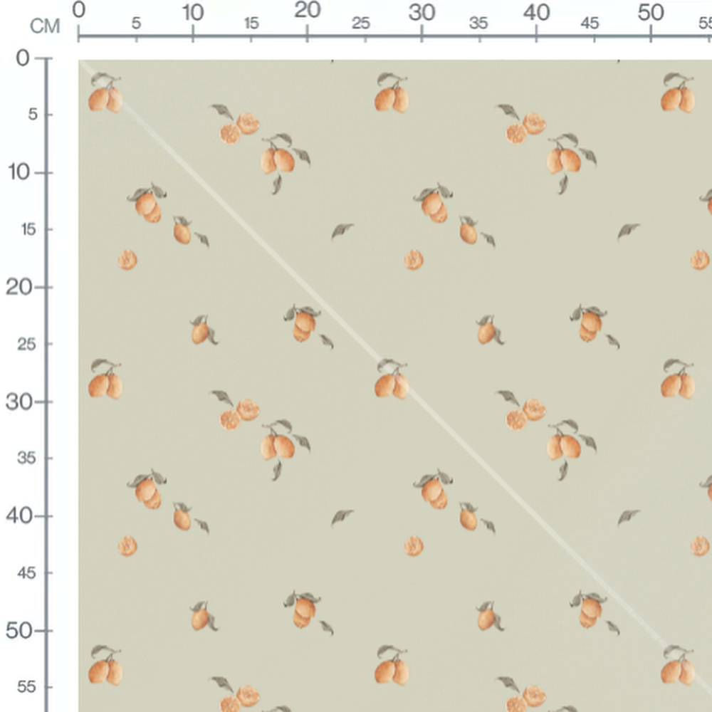 Tissu - Citrons sur fond beige doux