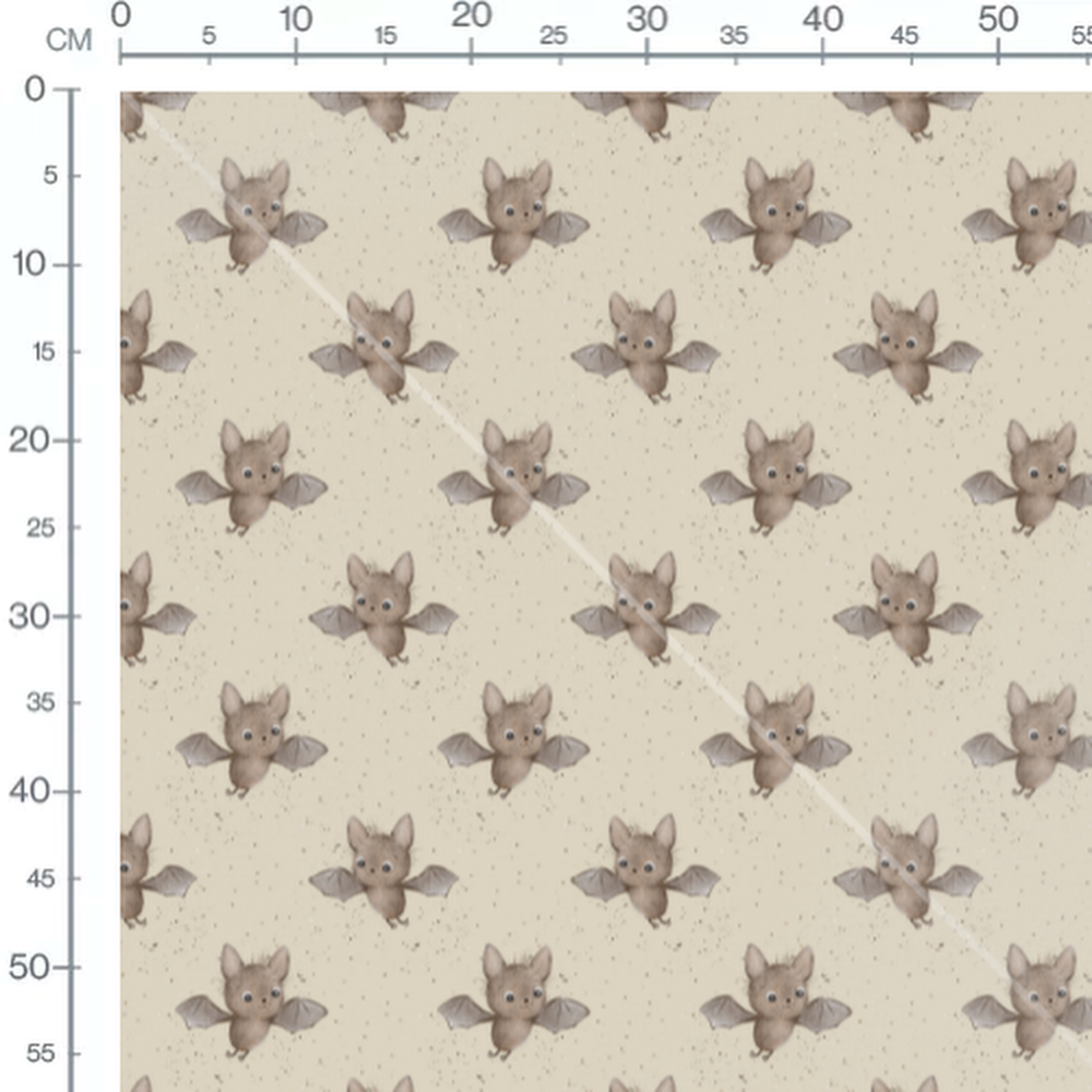 Tissu - Chauves-souris marron grises