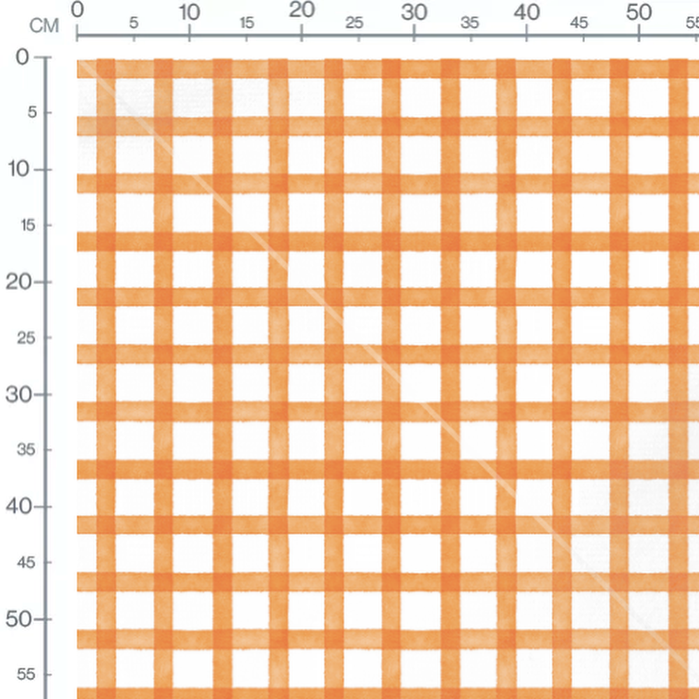 Tissu - Carreaux orange aquarelle