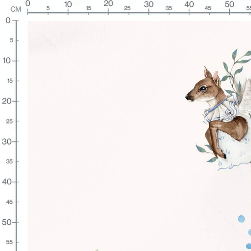 Tissu - Animaux ailés et feuillage