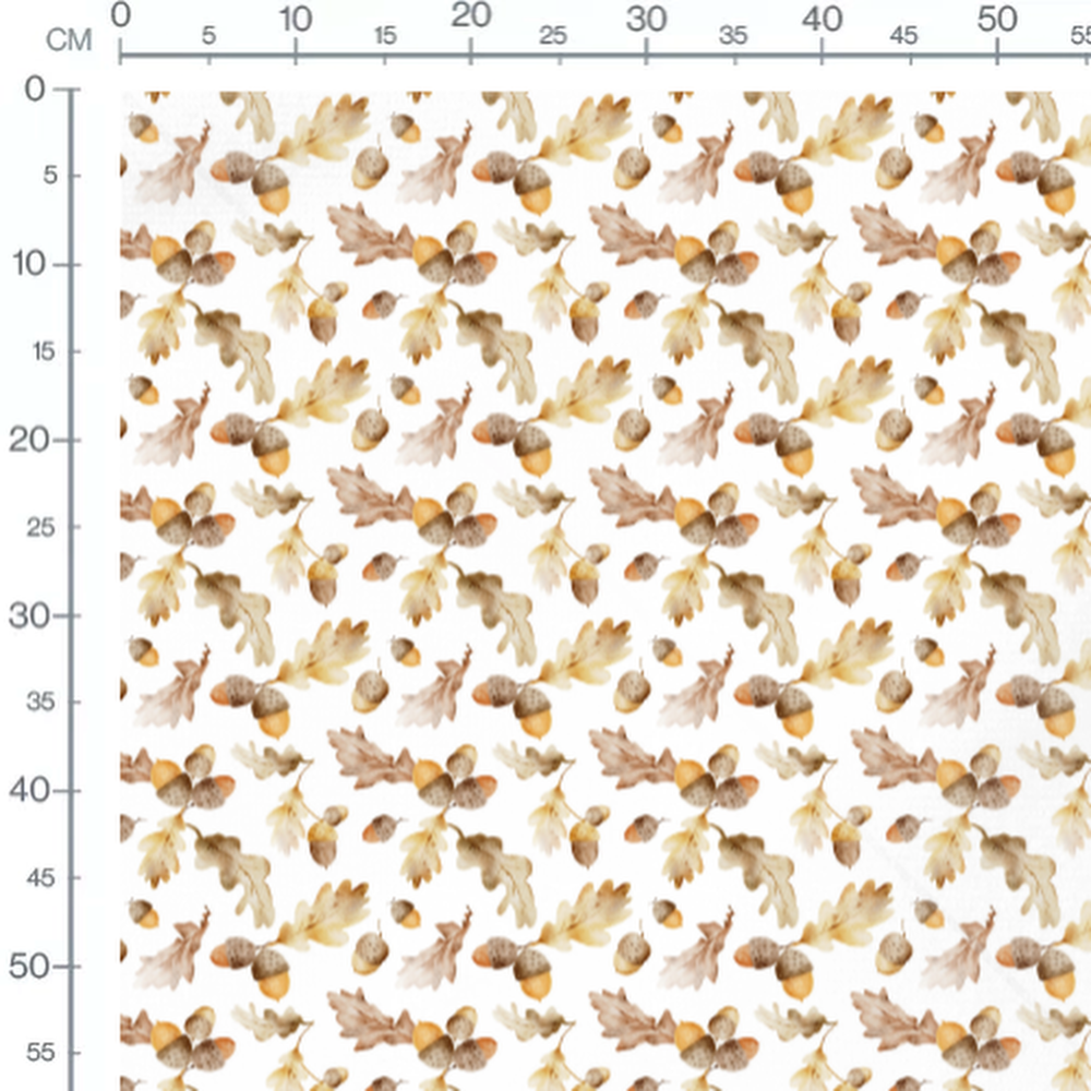 Tissu - Glands et feuilles beige