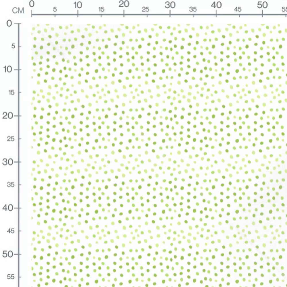 Tissu - Pois verts sur blanc