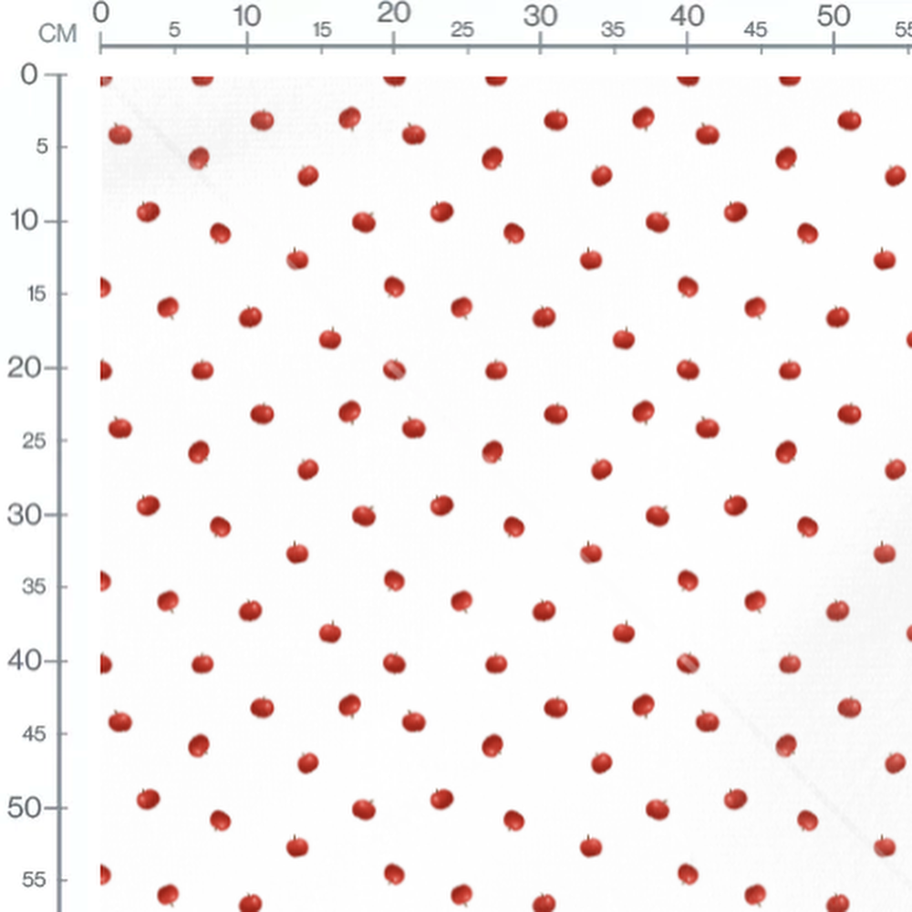 Tissu - Pommes rouges sur blanc