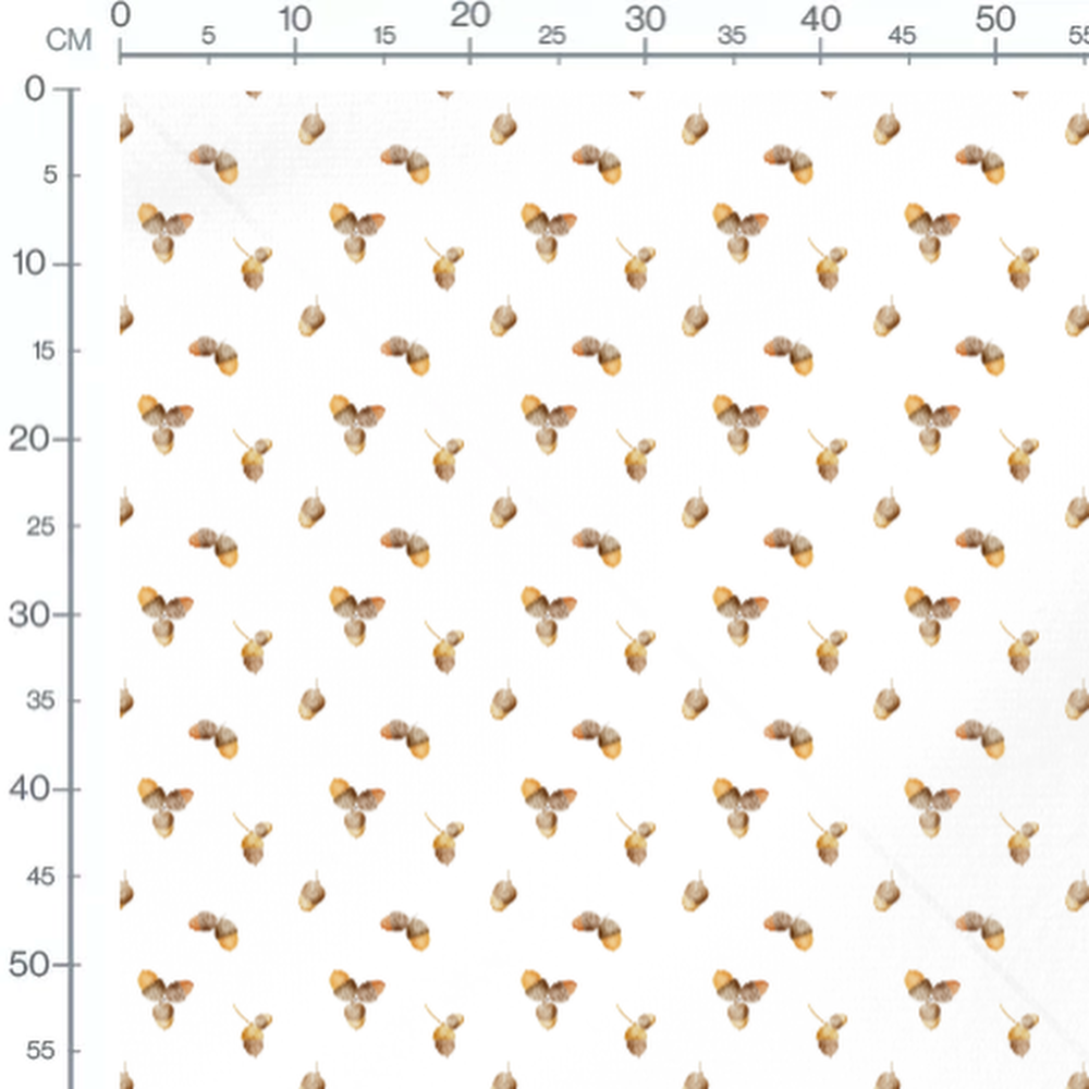 Tissu - Glands aquarelle sur blanc