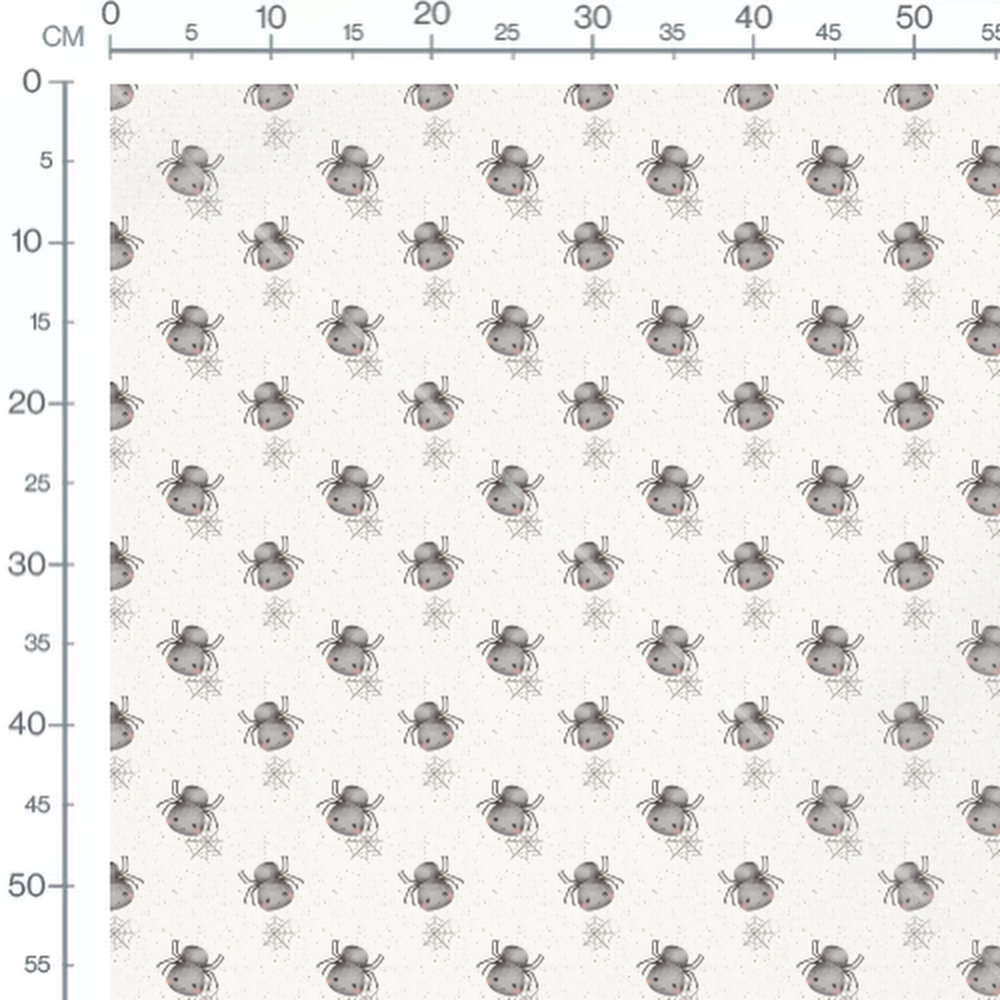 Tissu - Araignées grises et toiles