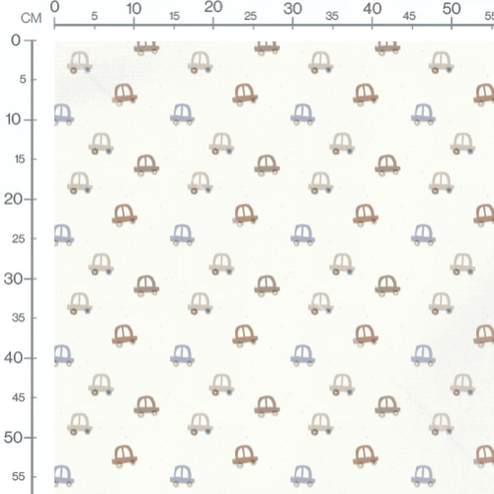 Tissu - Voitures rétro pastel