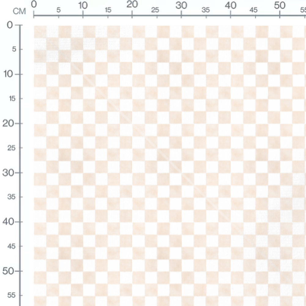 Tissu - Damier beige et blanc