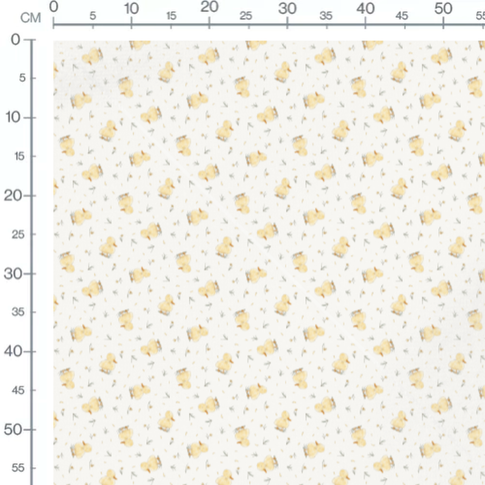 Tissu - Chiots tachetés sur crème