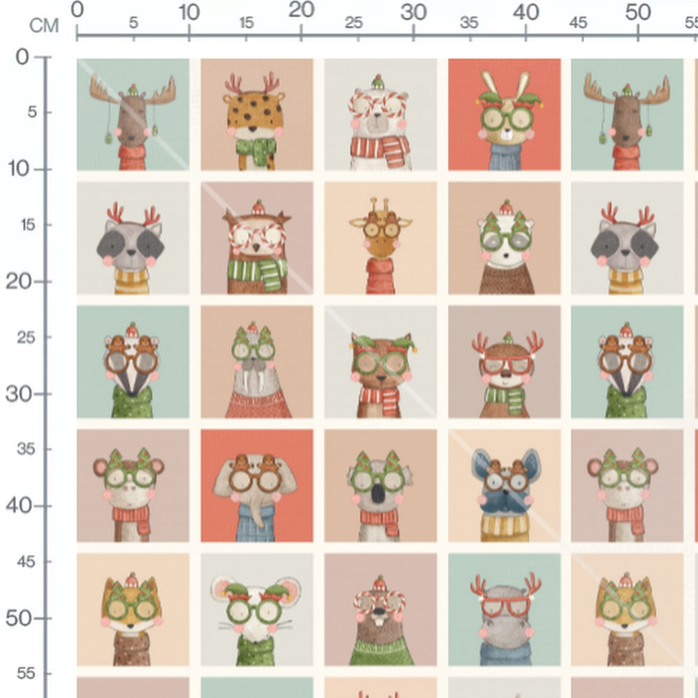 Tissu - Animaux en pulls colorés