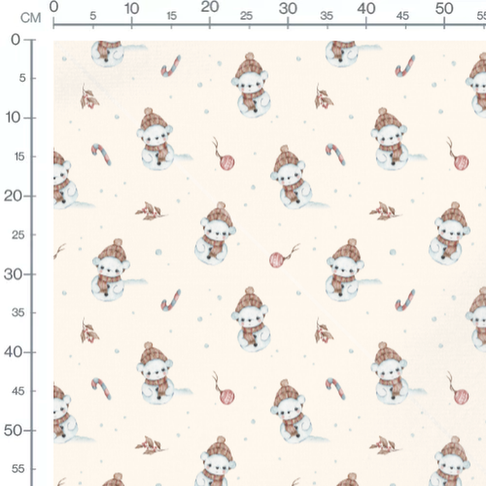 Tissu - Ours polaires sur crème