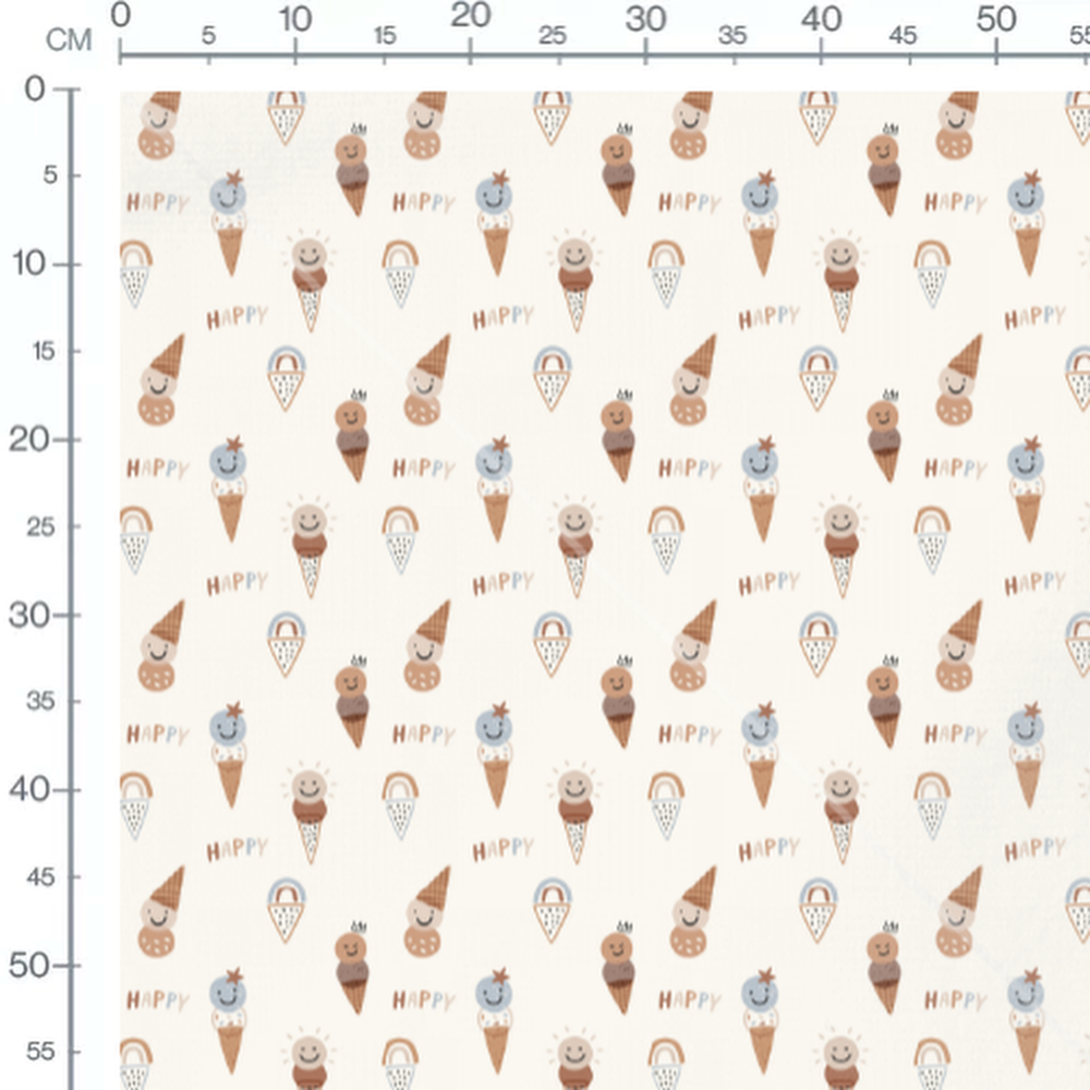 Tissu - Glaces pastel et joyeuses